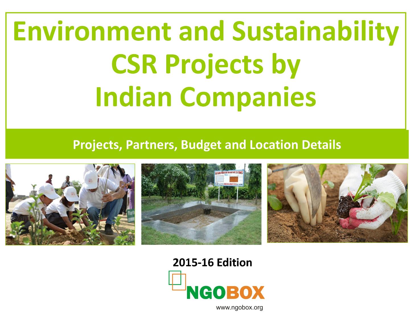 Environment and Sustainability CSR Projects by Indian Companies